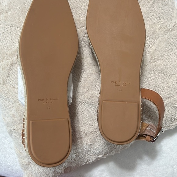 Rag & Bone Anteros Leather Espadrille Flats Tan Canvas Size 10 | NWT - Picture 9 of 13